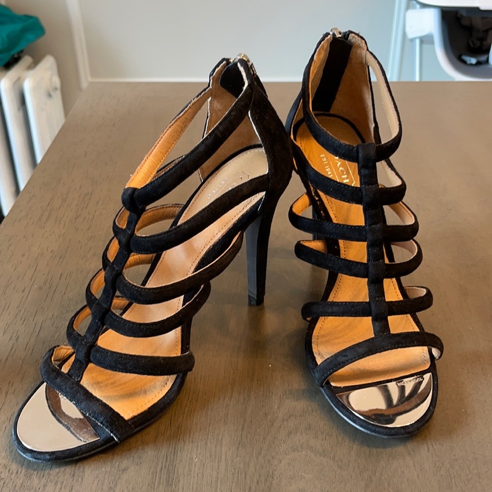 Coach Cage Suede Heels size 7.5